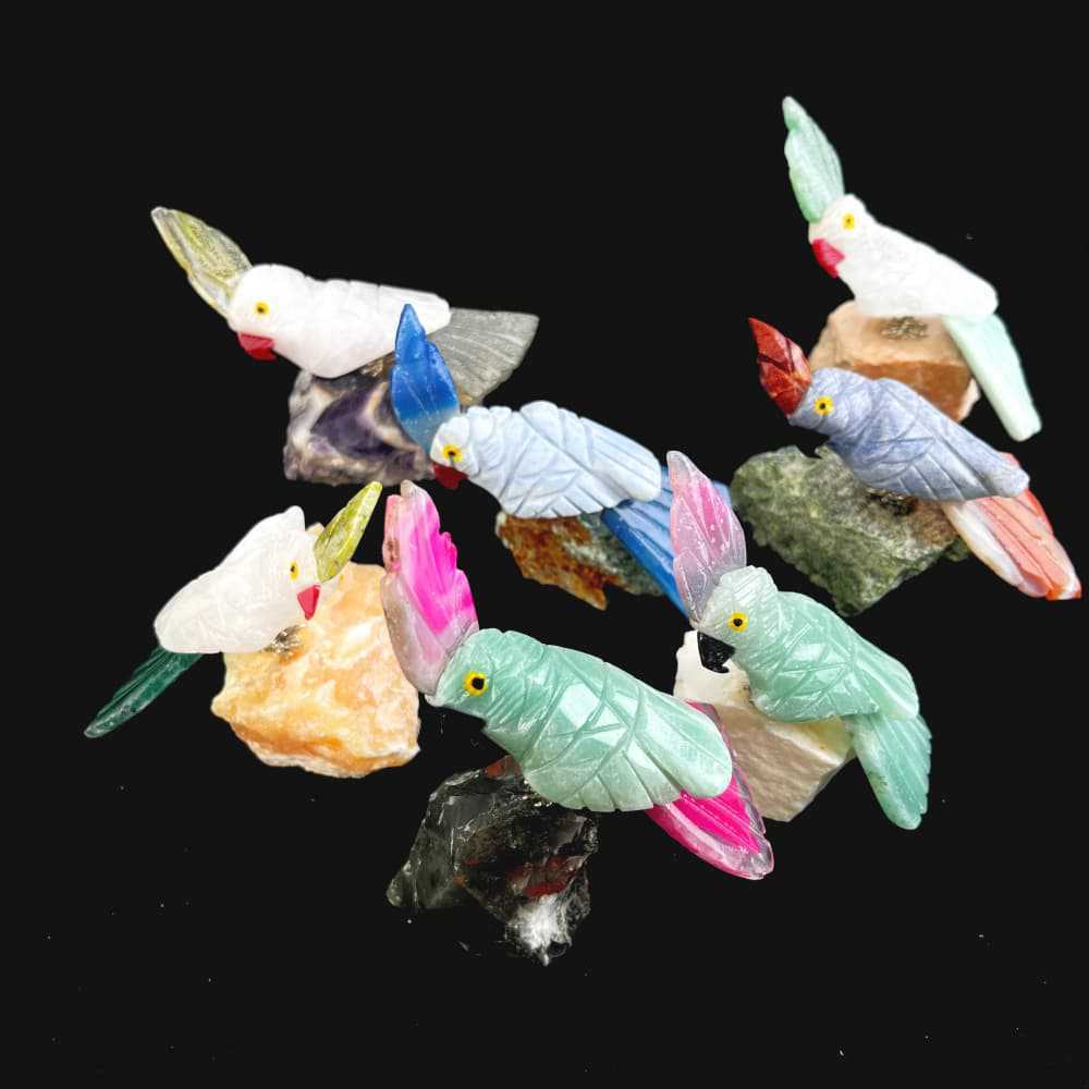 MYK5486-Natural Crystal and Agate Parrot
