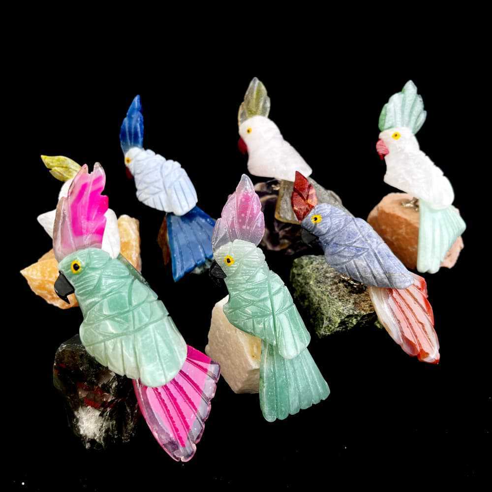 MYK5486-Natural Crystal and Agate Parrot