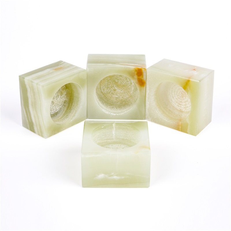 MYK5512-Natural Afghan Jade Square Candlestick