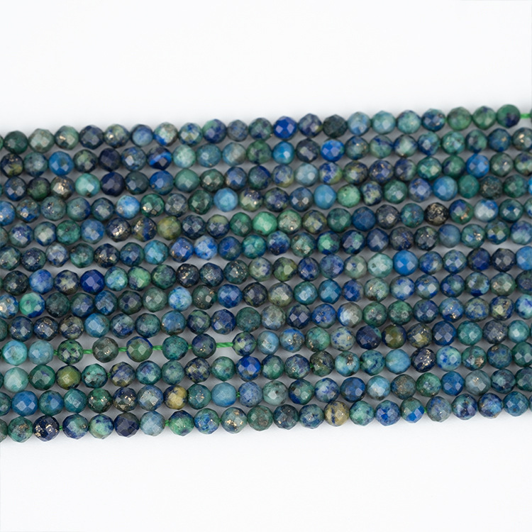 MYK5549-Natural Phoenix Lapis Lazuli Faceted Beads