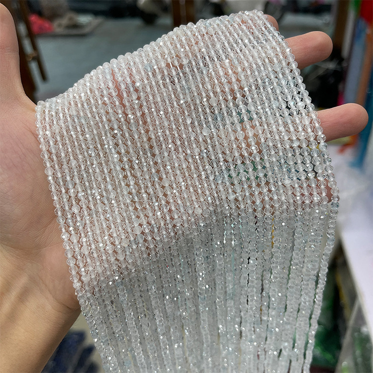 MYK5553-Natural White Topaz Faceted Beads