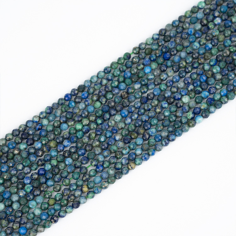 MYK5549-Natural Phoenix Lapis Lazuli Faceted Beads