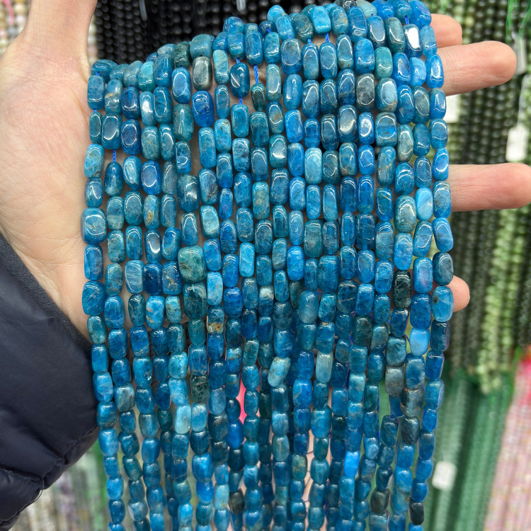 Natural Blue Apatite A/Rectangular Irregular Beads