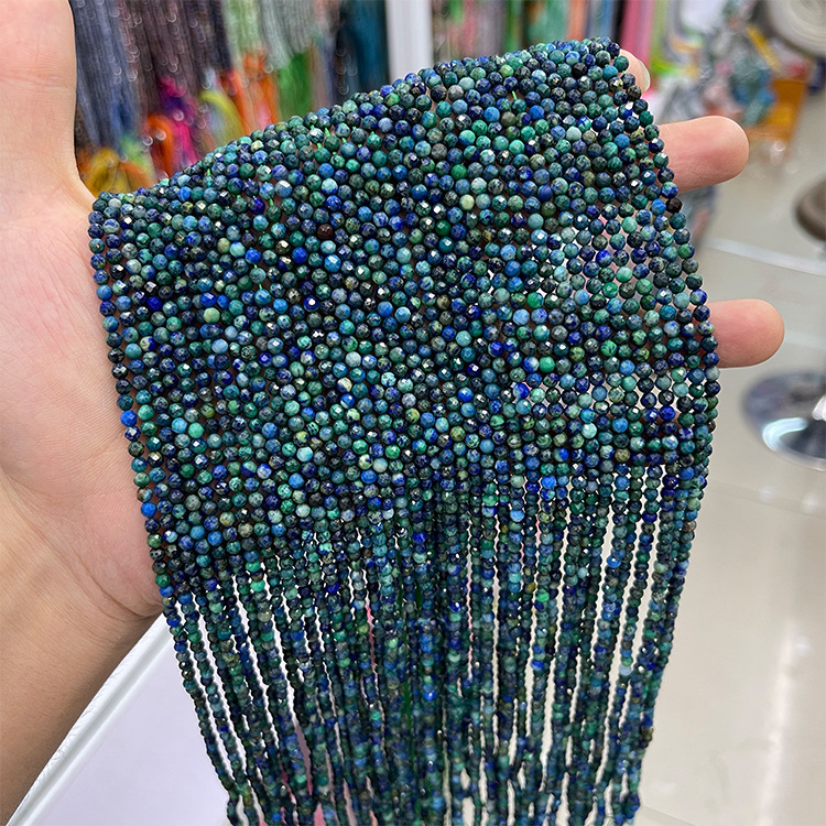 MYK5549-Natural Phoenix Lapis Lazuli Faceted Beads