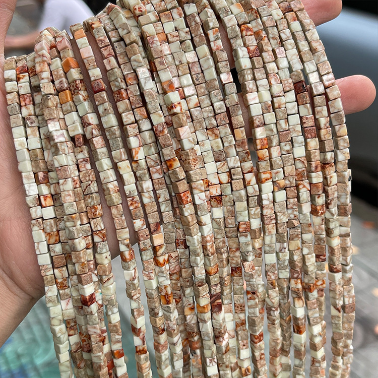MYK5555-Natural Imperial Turquoise Square Beads