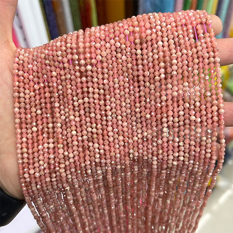 MYK5552-Natural Argentine Rhodochrosite AAA Faceted Beads