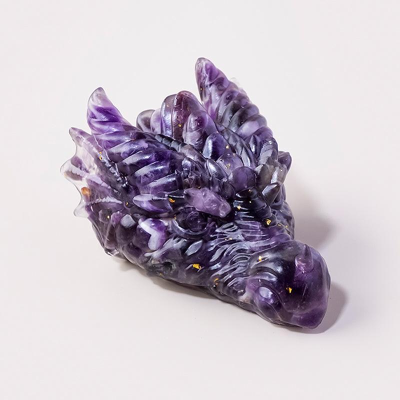 Natural Amethyst Pieces Epoxy Resin Faucet Ornament