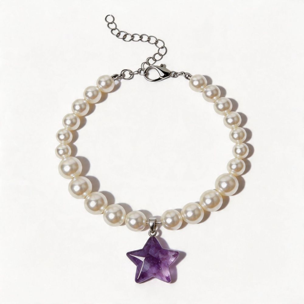 Natural Crystal Five-Pointed Star Pet Collar