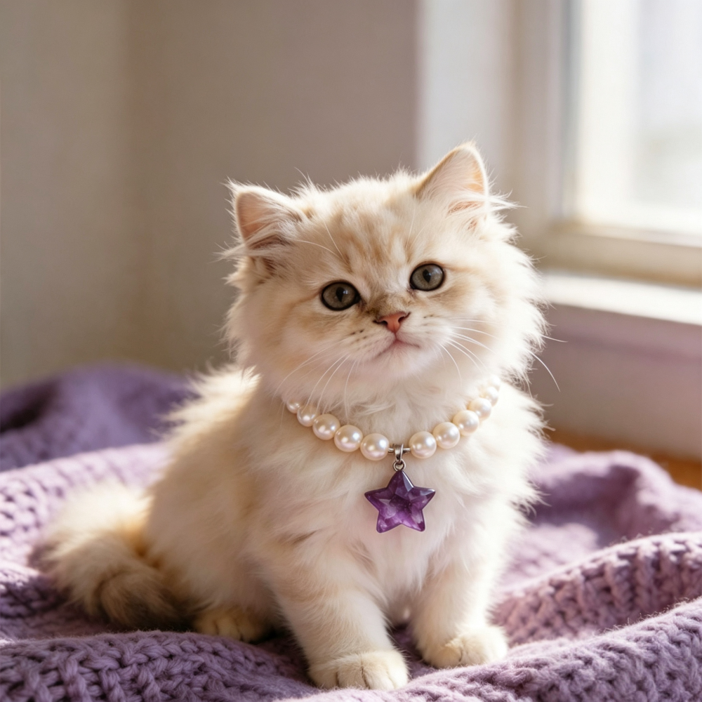 Natural Crystal Five-Pointed Star Pet Collar