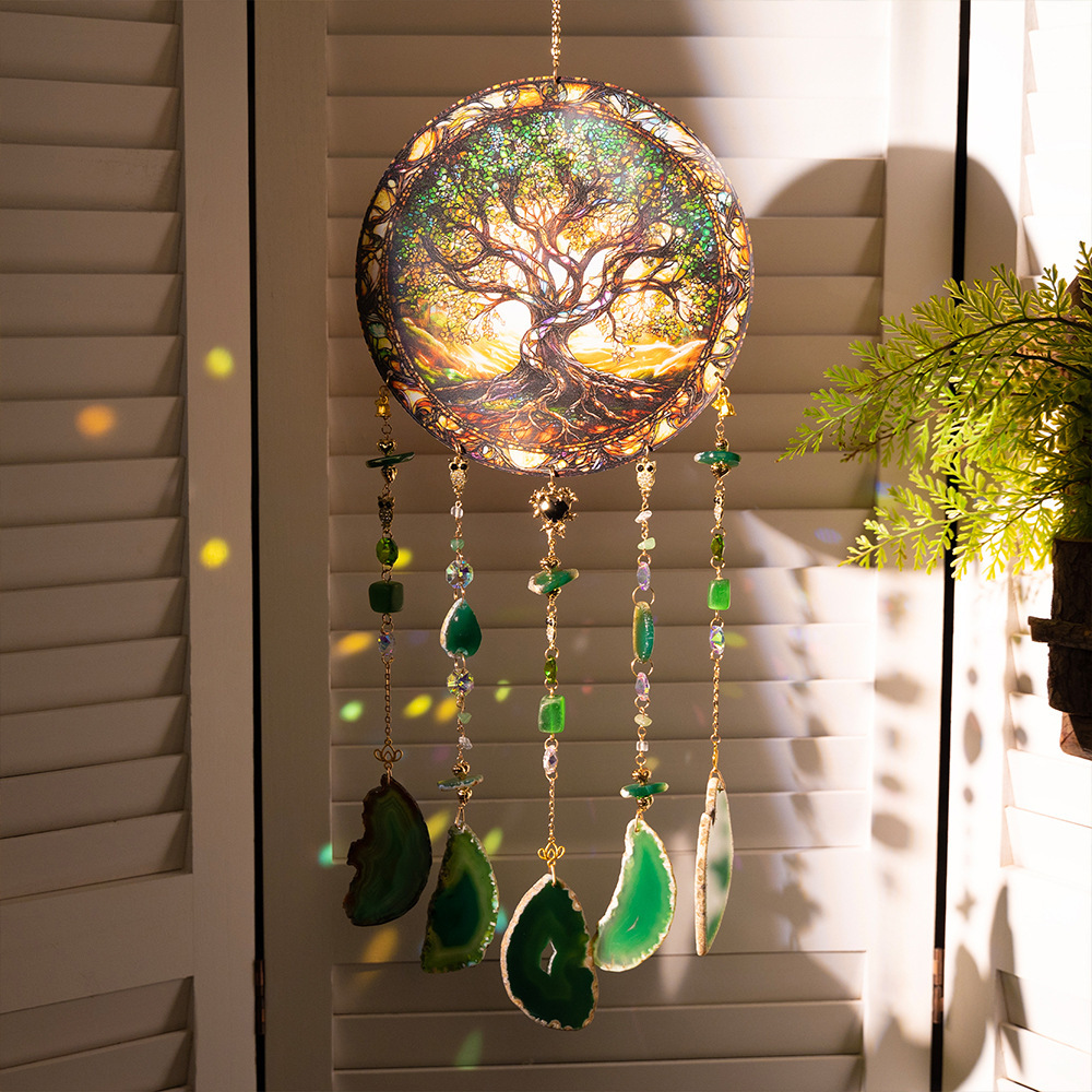 Acrylic Natural Agate Crystal Chips Dreamcatcher
