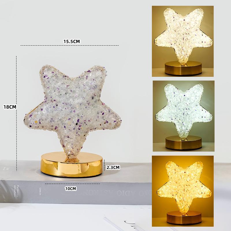 Natural Crystal Star/Touch 3-Color Fluorite - Rechargeable