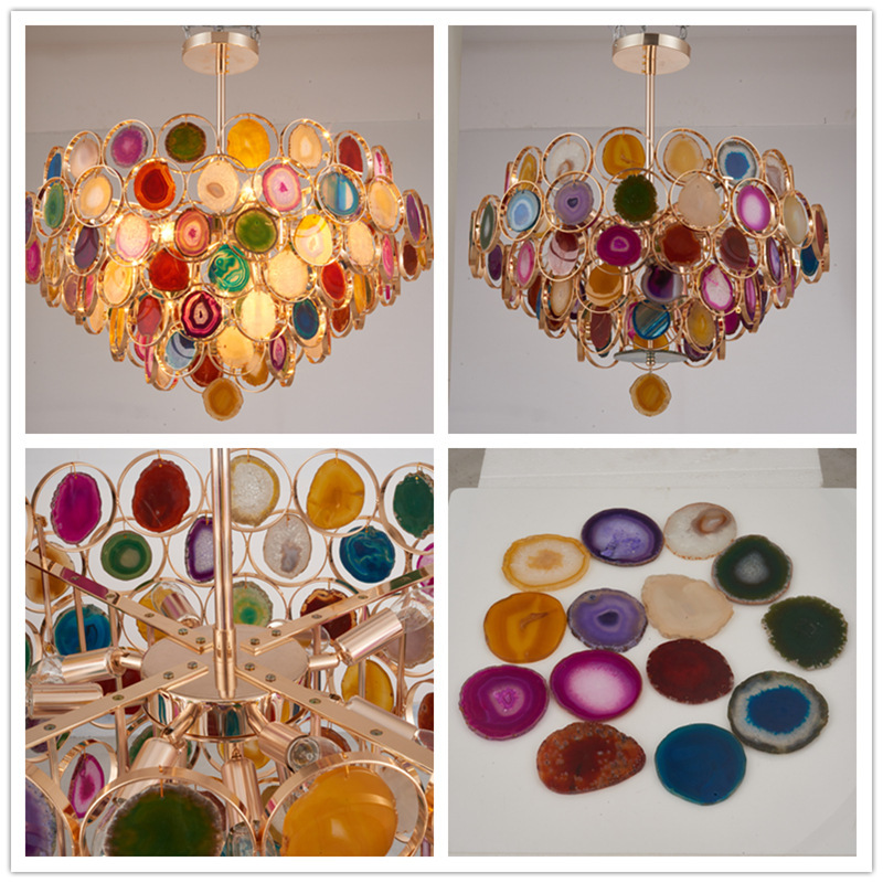 Natural Agate Chandelier Living Room Light