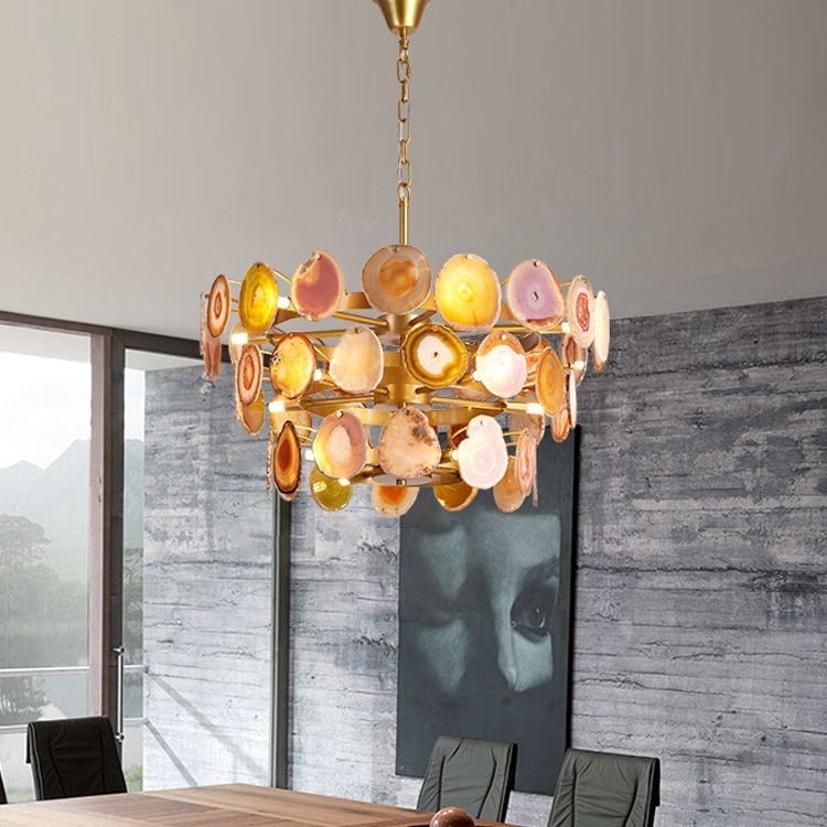 Natural Agate Living Room Chandelier/Dining Room Light