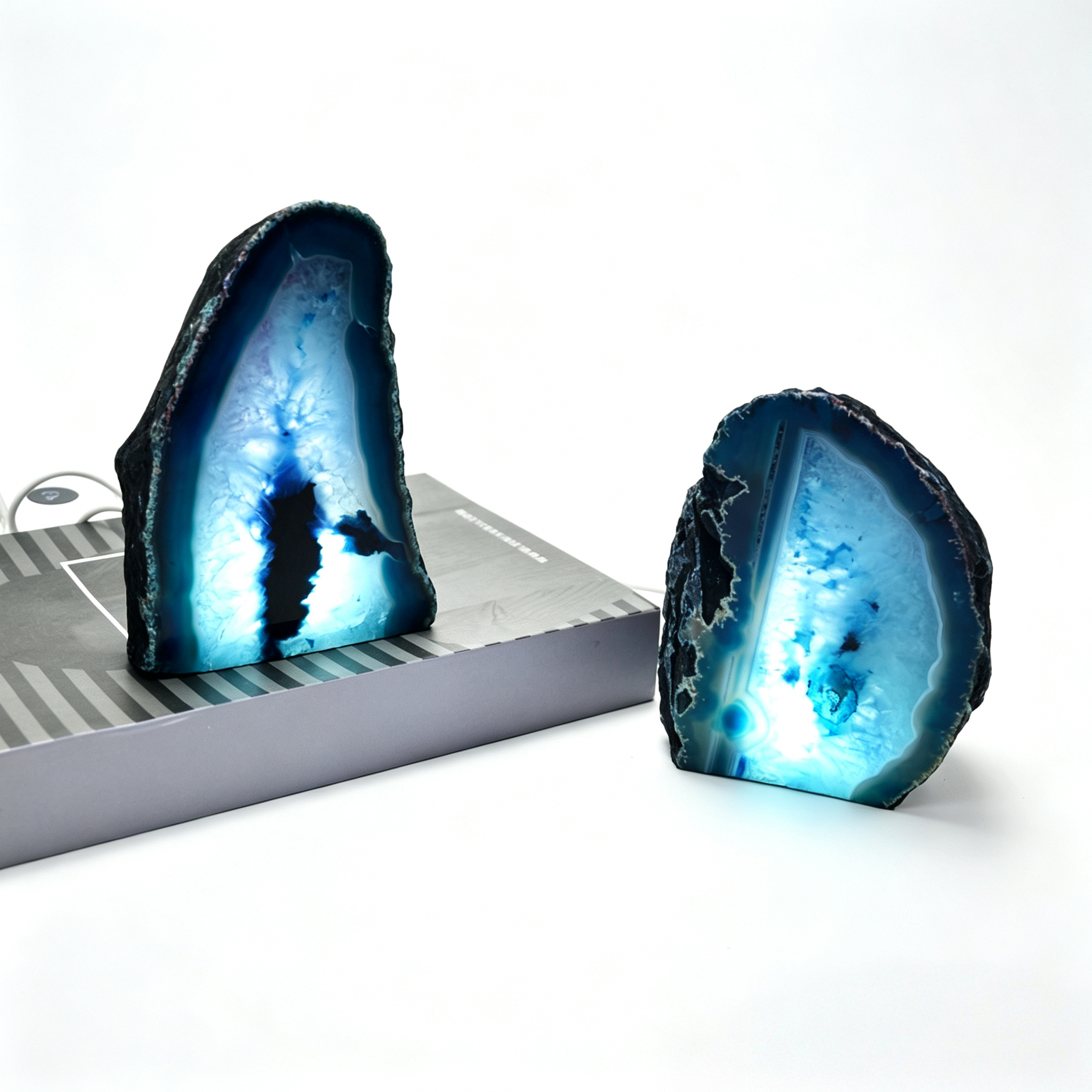 Natural Agate and Crystal Night Light