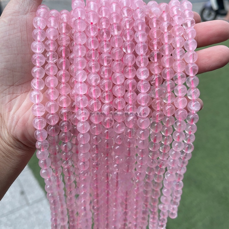 Natural  rose quartz round beads DIY jewelry accessories