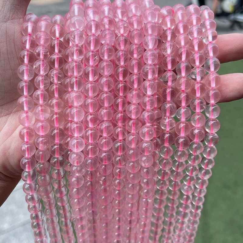 Natural  rose quartz round beads DIY jewelry accessories