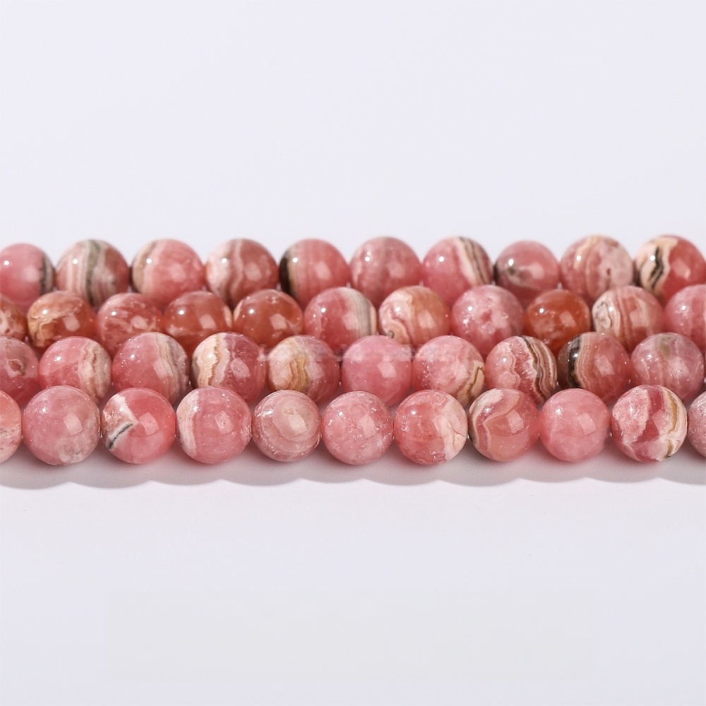 Natural Argentine rhodonite loose beads rose stone round beads
