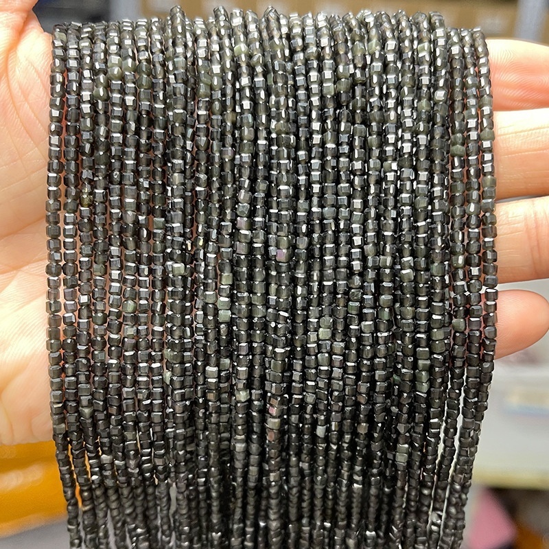 2mm natural crystal cut sugar cube loose beads suitable for DIY