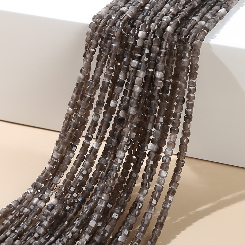 2mm natural crystal cut sugar cube loose beads suitable for DIY