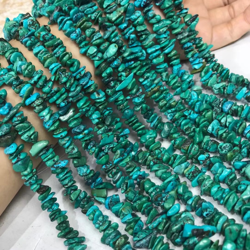 Natural High-Quality Hubei Turquoise Particle Beads