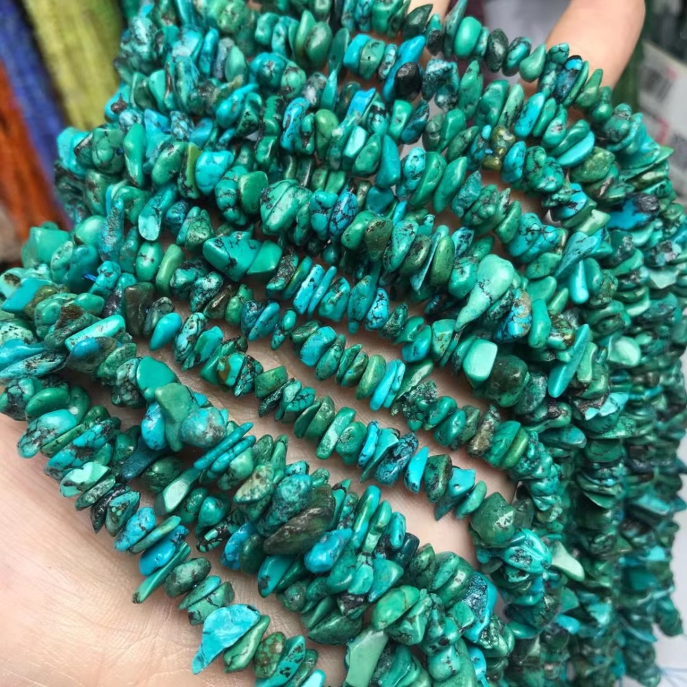Natural High-Quality Hubei Turquoise Particle Beads