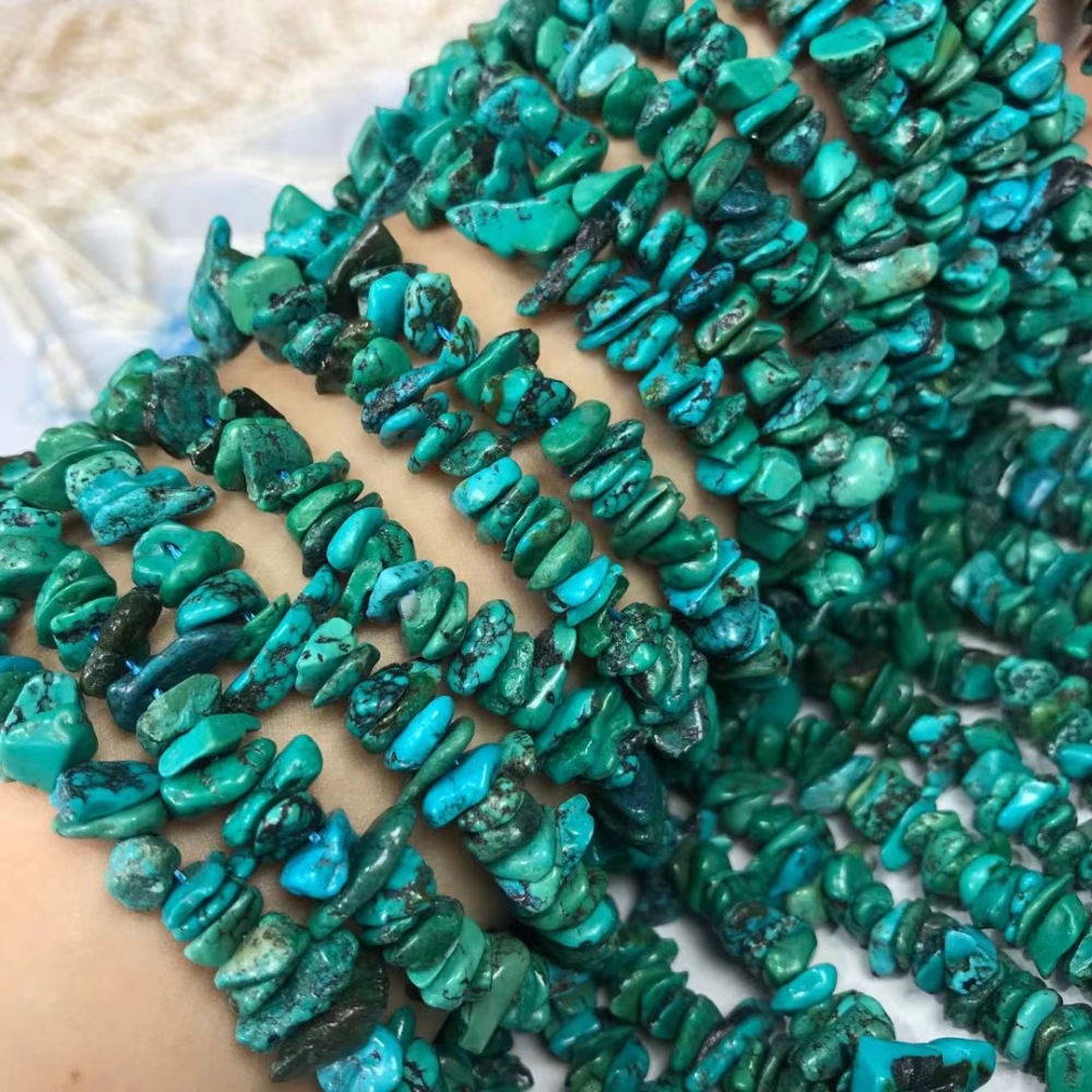Natural High-Quality Hubei Turquoise Particle Beads