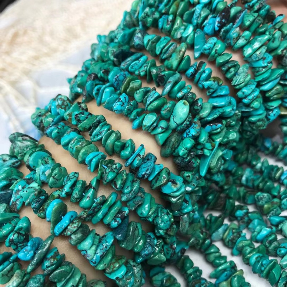 Natural High-Quality Hubei Turquoise Particle Beads
