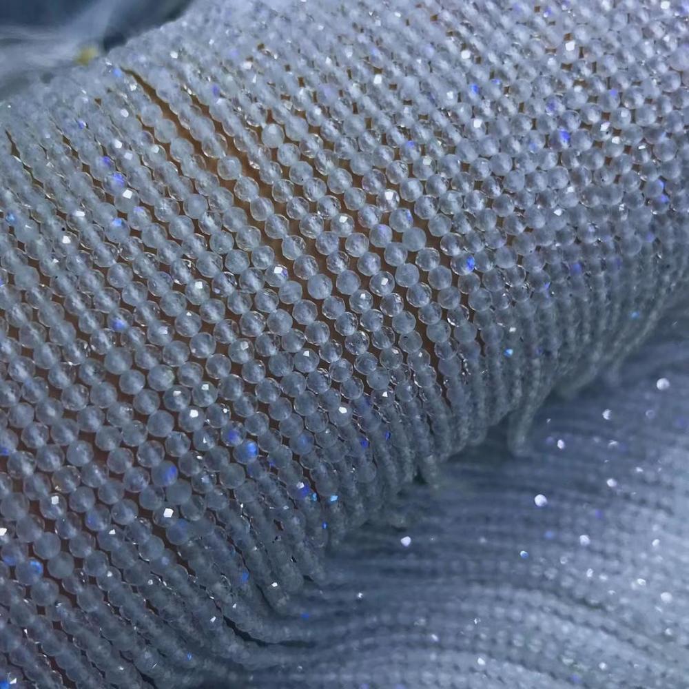 Natural Sri Lankan Blue Moonstone Faceted Beads