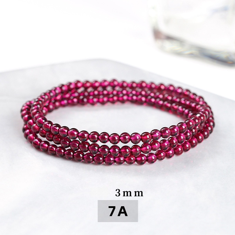 MYA2973--3mm Natural Garnet Multi-Strand Bracelet