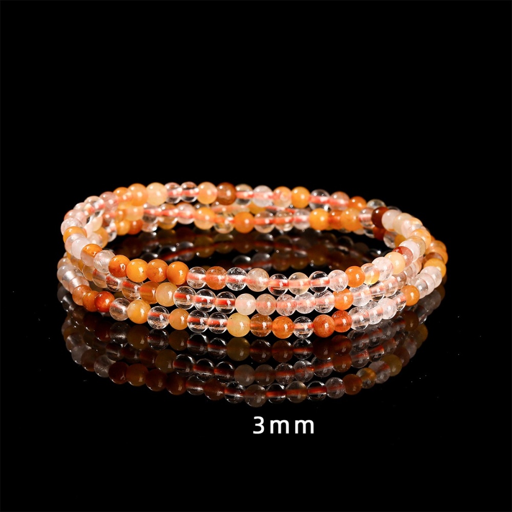 MYA2981--Natural yellow rabbit hair crystal multi-strand bracelet