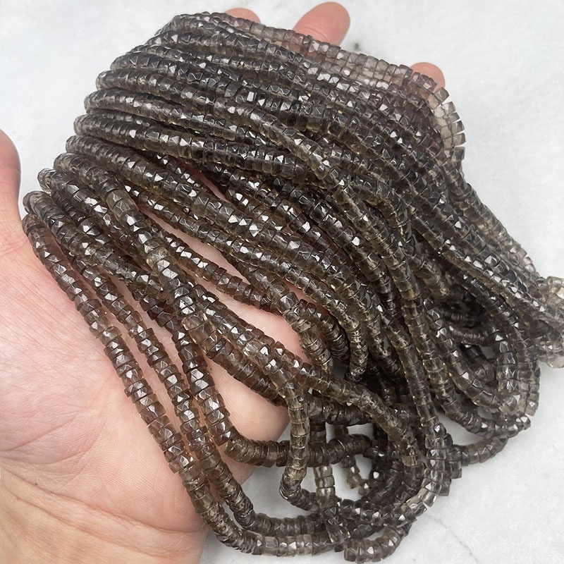 MYA3105--Natural, clear smoky quartz with irregular facets