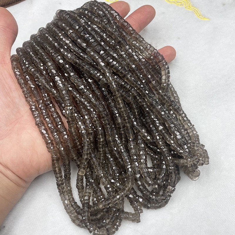 MYA3105--Natural, clear smoky quartz with irregular facets
