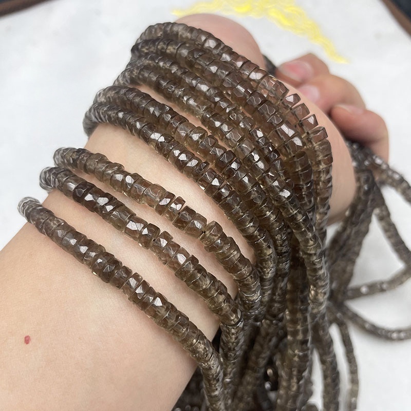 MYA3105--Natural, clear smoky quartz with irregular facets