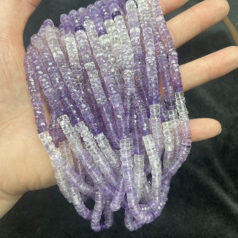 MYA3104--Natural gradient amethyst, irregular facets (shape cut)