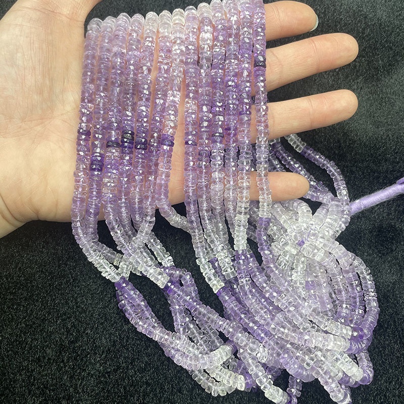 MYA3104--Natural gradient amethyst, irregular facets (shape cut)