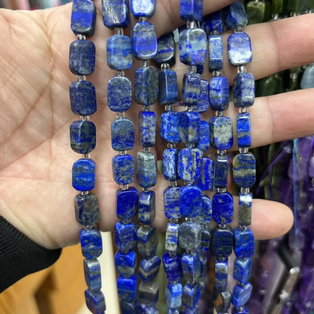 MYA3159--8*12mm Natural Lapis Lazuli Irregular Oblong Beads