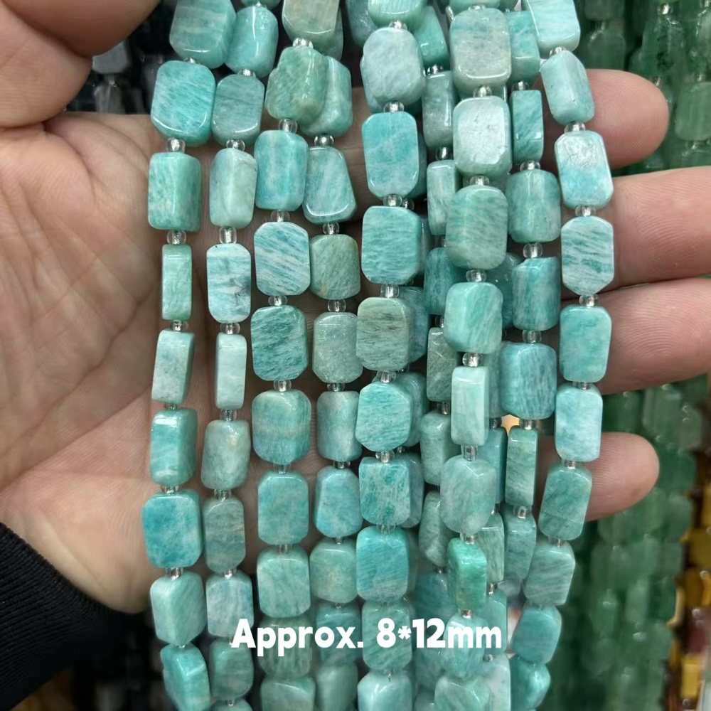 MYA3181--8*12mm Natural Amazonite Irregular Flat Rectangular Beads