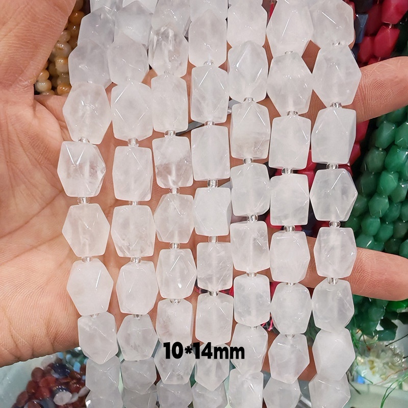 MYA3232--Natural Clear Quartz Octagonal Cut Beads