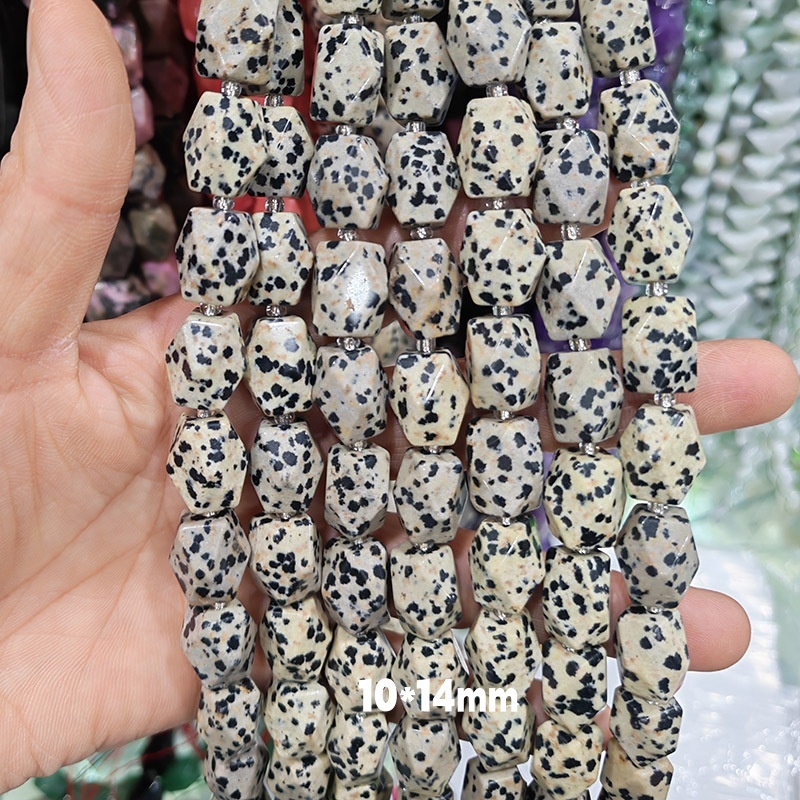 MYA3233--10*14mm Natural spotted stone octagonal cut beads