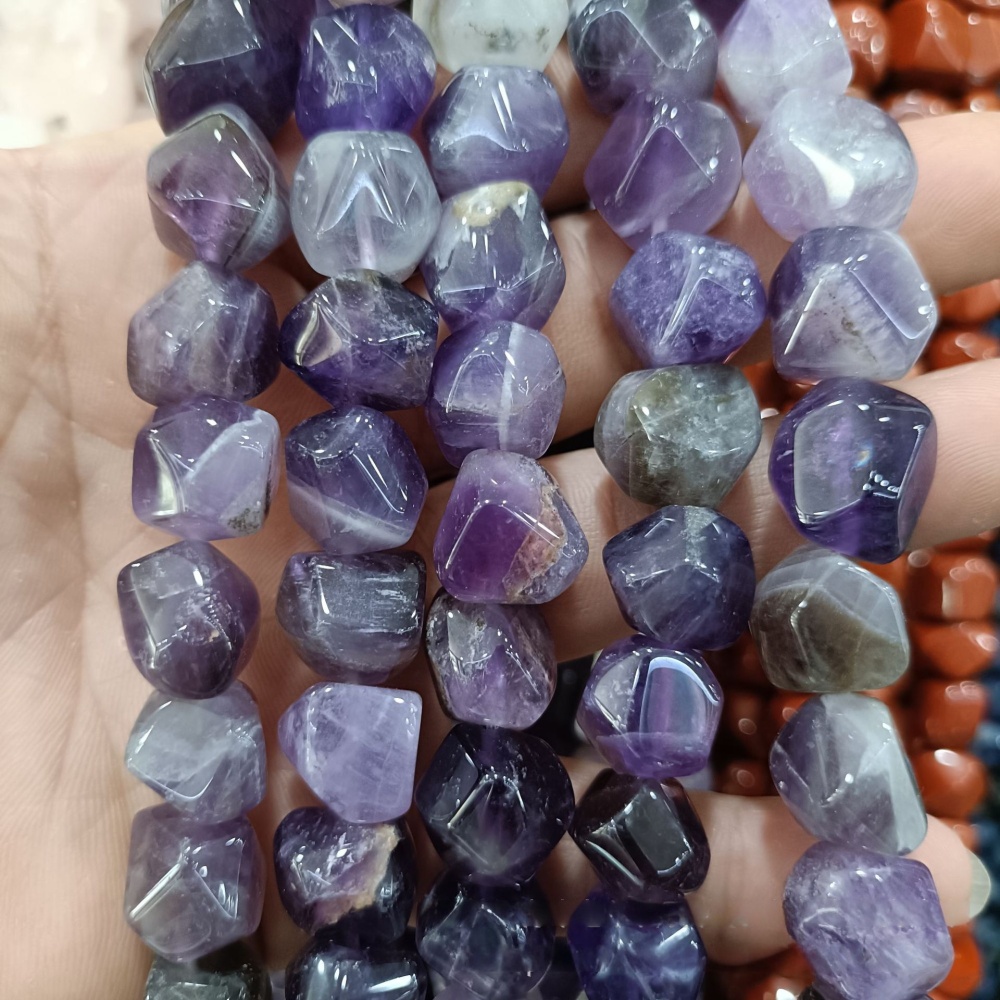 MYA3223--12-16mm irregularly shaped faceted amethyst (loose beads)