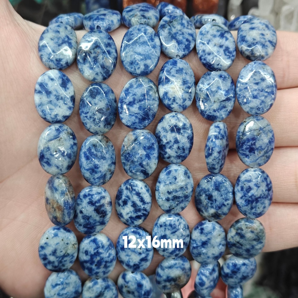 MYA3216--12x16mm Natural Spotted Stone Oval-Cut Beads