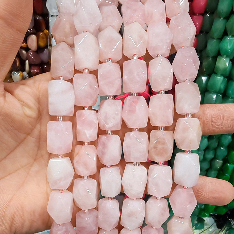 MYA3234--10*14mm Natural rose quartz octagonal cut beads