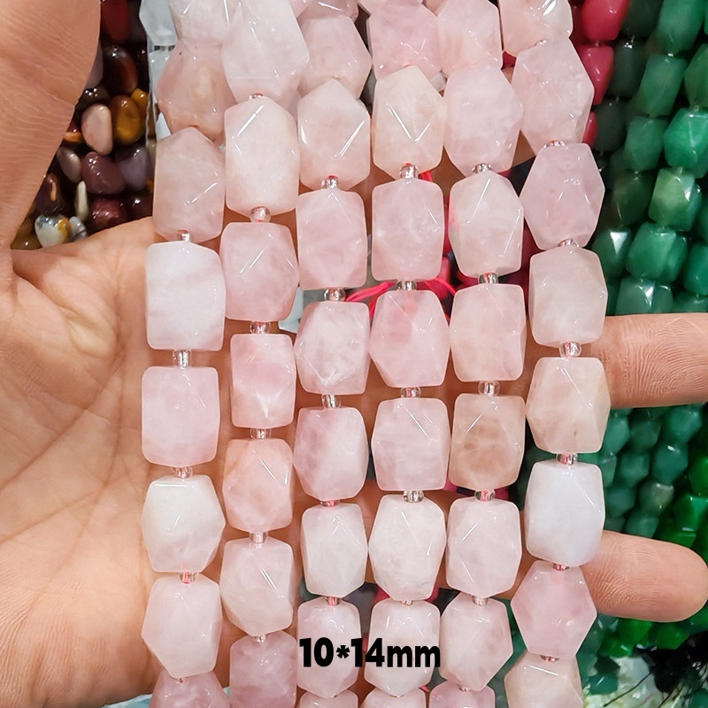MYA3234--10*14mm Natural rose quartz octagonal cut beads