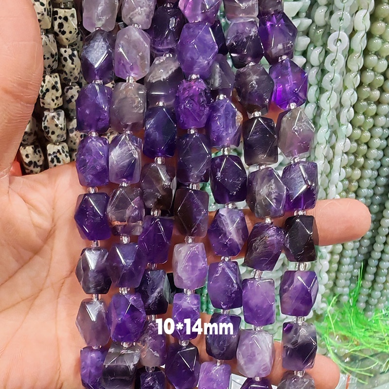MYA3242--10*14mm Natural amethyst octagonal cut beads