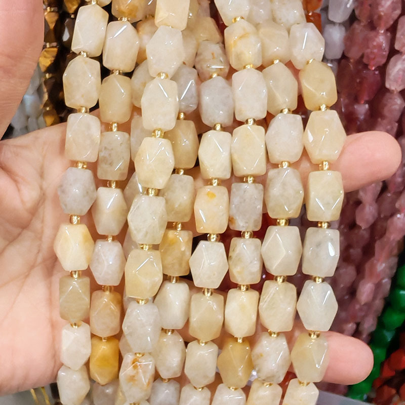 MYA3246--8*12mm Natural topaz octagonal cut beads