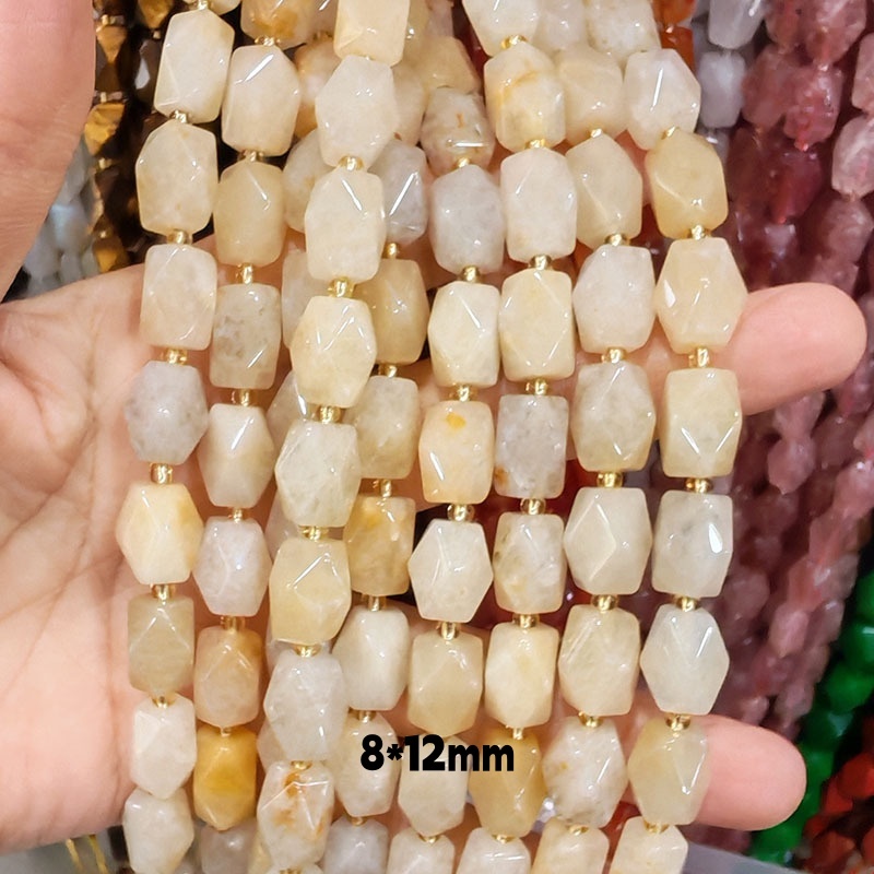 MYA3246--8*12mm Natural topaz octagonal cut beads