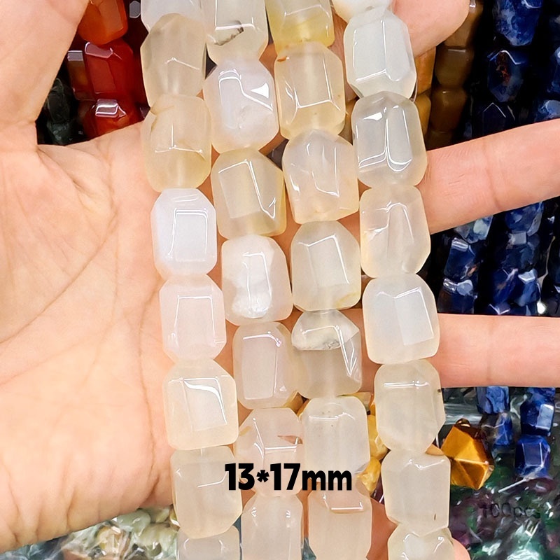 MYA3247--13*17mm Natural White Agate Double Turtle Faceted Beads
