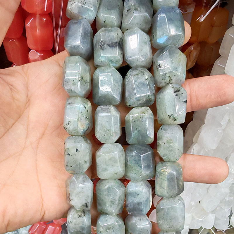 MYA3258--13*17mm Natural Labradorite Double Tortoise Faceted Beads