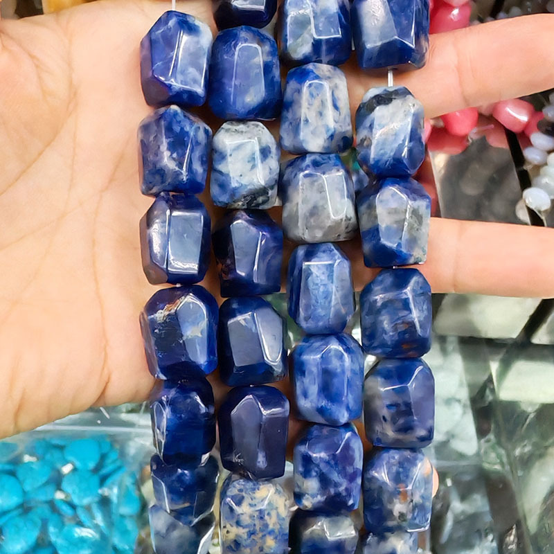 MYA3260--13*17mm Natural Sodalite Double Turtle Faceted Beads
