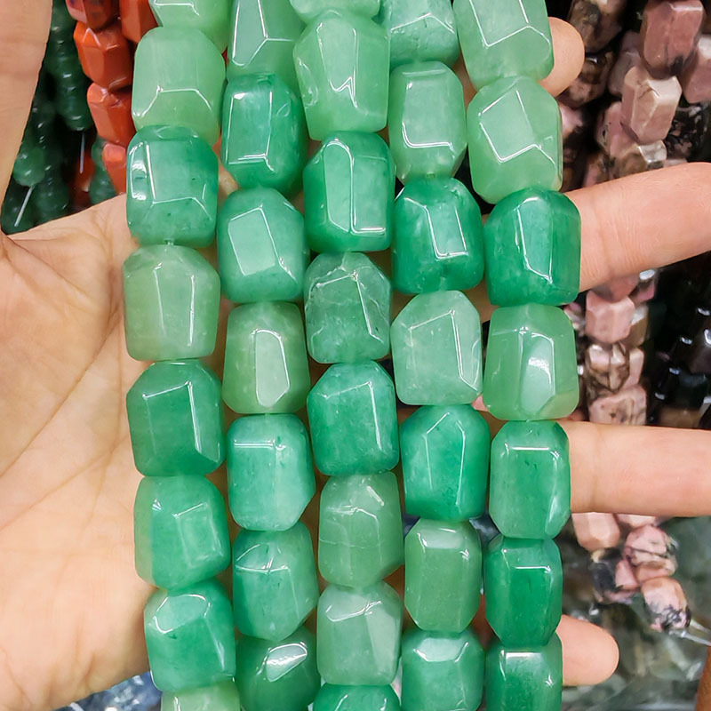 MYA3262--13*17mm Natural Green Aventurine Double Turtle Faceted Beads